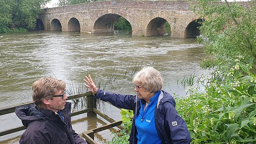 Liz with Dan by river